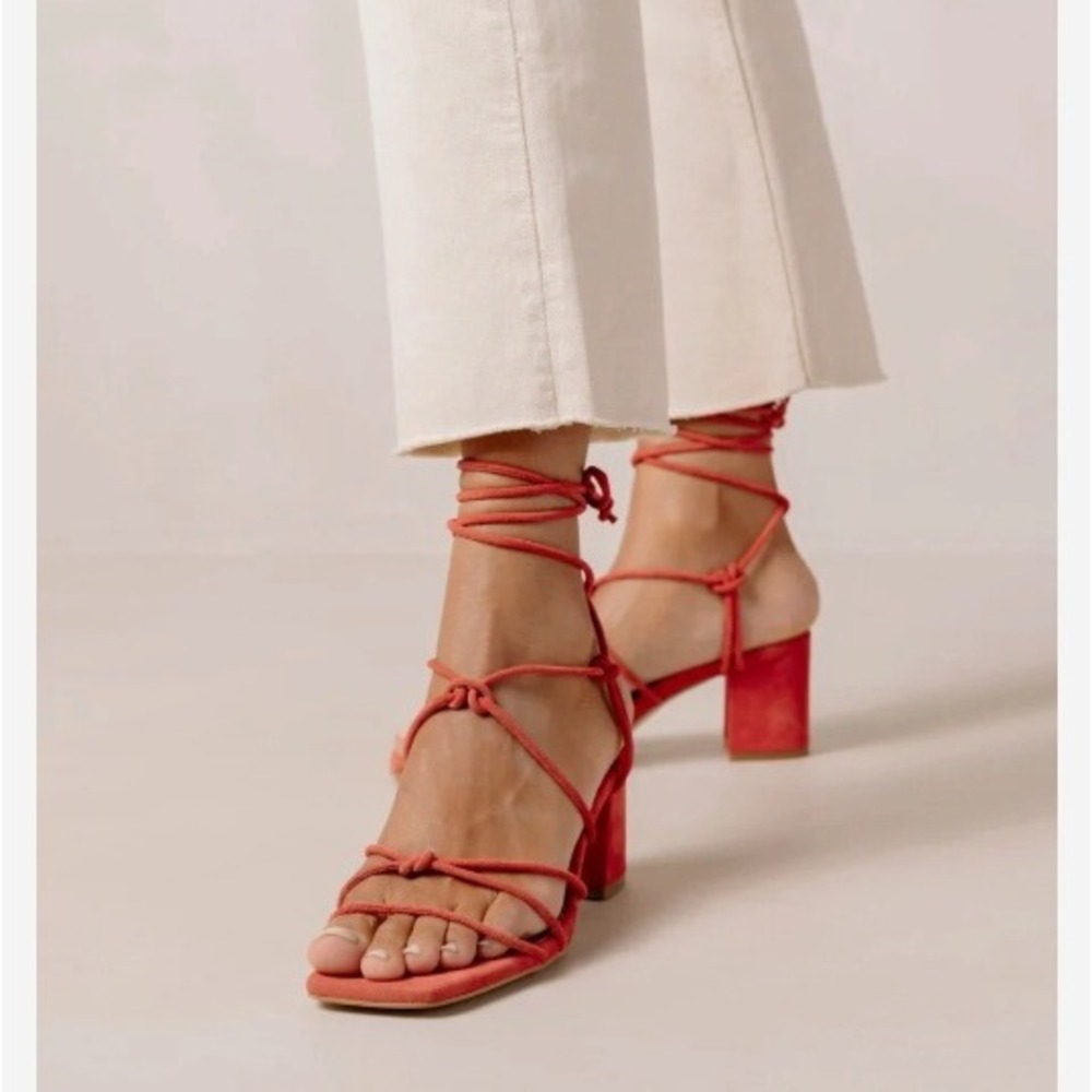 NWOT Alohas Paloma Leather Sandal Sophie Suede Orange Red Women EU 39 US (8-8.5) - Picture 2 of 11